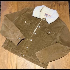 Old Navy Tan Corduroy Sherpa Lining Jean Jacket